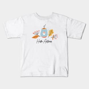 Autumn composition with hand drawn botanical elements Kids T-Shirt